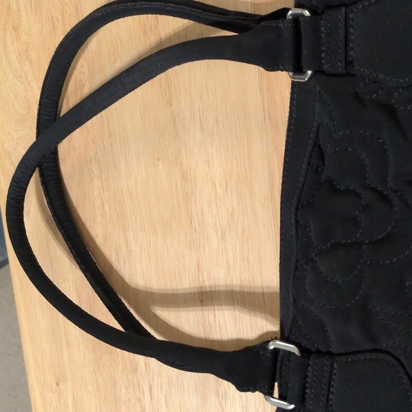 Solid Black Vera Bradley Bag With Two Front Pockets - Picture 4 of 10